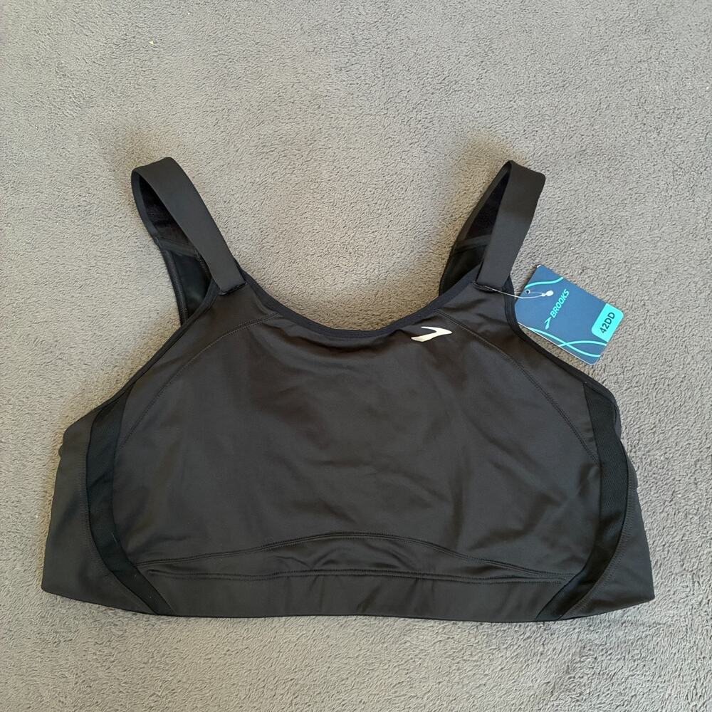Brooks Jubralee Black Adjustable Straps High Impact Sports Bra Womens Size 42 DD